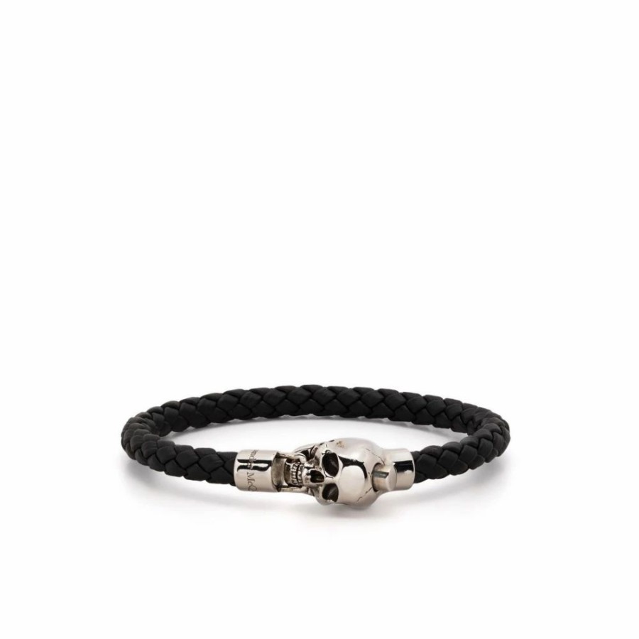 Accessories Alexander McQueen  | Bijoux Sort Skull Laederarmband